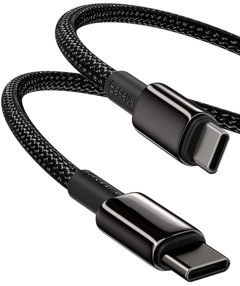 Baseus USB C Cable, 100W PD 5A QC 4.0 Fast Charging USB C to C Cable, Zinc Alloy Nylon Braided USB Type C Charger Cable for iPhone 15/Pro/Plus/Pro...