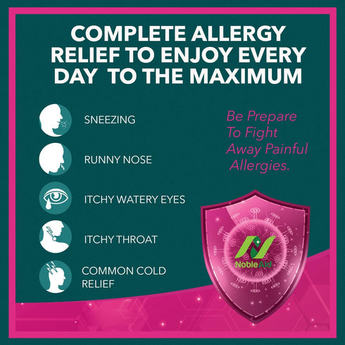 Antihistamine Allergy-Relief Tablets, 25mg Diphenhydramine HCl by Noble Aid- Allergy-Relief Medicine for Kids & Adults-Allergy Nasal Decongestant ...