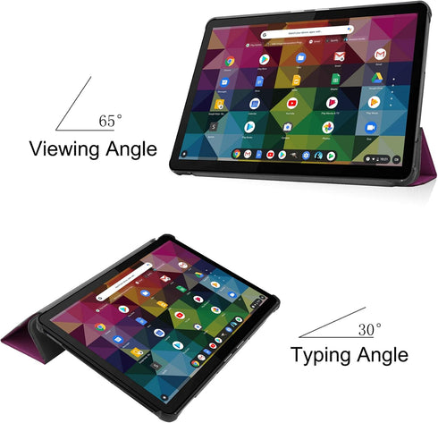 for Lenovo Chromebook Duet 2-in-1 Tablet 10.1 Case, Folding Folio Ultra-Thin Smart PU Leather Stand Case Cover with Auto Wake & Sleep Function for...