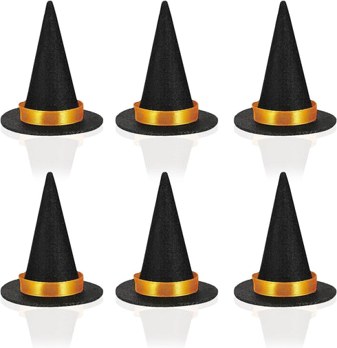 6pcs Small Witch Hats for Crafts Mini Witch Hats for Crafts Little Witches Hats Bulk Miniture Tiny Wizard Hat Felt Doll Witch Hat for Wine Bottle ...