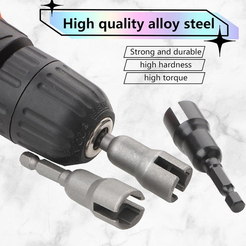 Pack-2 Hex Shank Nut, Butterfly Hole Socket Wrench, Power Wing Nut Driver, Universal Automobile Accessories, for Most Cars, Trucks and Vans (Black...