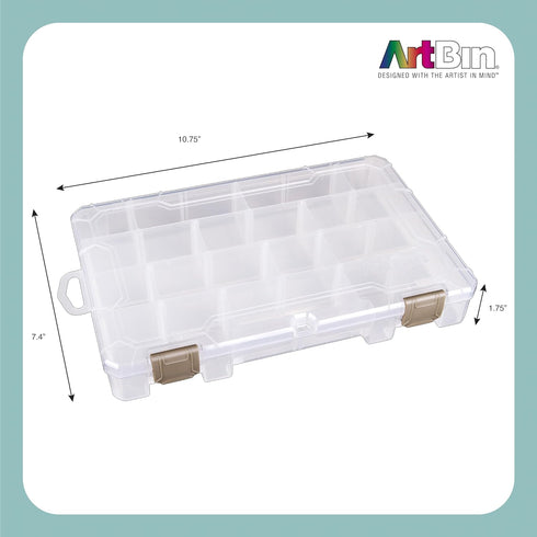 ArtBin Floss Finder Box: Clear Sewing Organizer with 6 Compartments, 12 Dividers, Durable - Perfect for Embroidery Floss and Small Sewing Supplies...