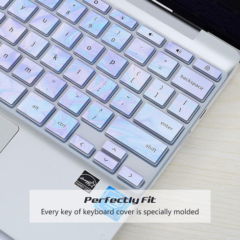 2Pack HP Chromebook Keyboard Cover 14 Inch Compatible with HP Chromebook x360 11.6" 14" Touchscreen 2-in-1 Laptop 14-DA 14B-CA Series Skin(Marble+...