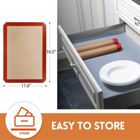 STATINT Non-Stick Silicone Baking Mat, Premium Food Safe - Pack of 2, for Cookie Oven Reusable Mat, 16.5" x 11.6"...