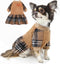 Dog Sweaters for Small Dogs Girl Fleece Fall Fog Sweater Dress with Plaid Tutu Thanksgiving Dog Clothes Outfit Female Holiday Pet Apparel,XXS...