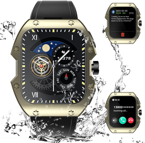 Smart Watches for Men?Make/Answer Call? 1.91" Curved Screen 5ATM Waterpoof Military Fitness Tracker Smart Watch for Android iOS Phones Heart Rate ...