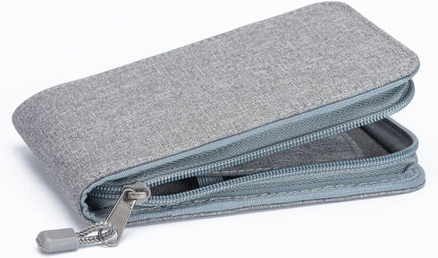 Lanxivi 12 Fountain Pen Case, Rollerball Pen Case Gray Color, Waterproof Canvas Pen Display Holder Organizer Bag......