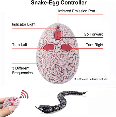Liberty Imports 16 Inch Remote Control Rattle Snake Toy, Realistic Reptile Robot with Egg Shaped Infrared Receiver, RC Snake Prank Toy Ideal Gift ...