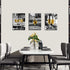 Kitchen Wall Art Dining Room Decor Yellow Wine Black and White Framed Canvas Prints Artwork Paintings for Home Bedroom Decorations 12x16 Inch x3...
