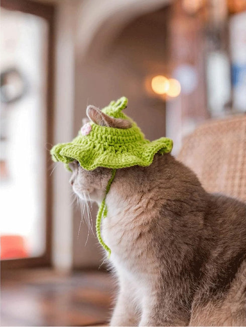 QWINEE Cartoon Design Knit Cute Dog Hat Soft Cat Hat Rabbit Hat Halloween Christmas Party Costume Head Wear Accessories for Puppy Cat Kitten Small...