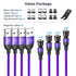 Magnetic Charging Cable 4 Pack (3.3ft/6.6ft/6.6ft/10ft), 540 Degree Rotating Magnetic Phone Charger Cable, 3 in 1 Nylon Magnetic USB Cable for Mic...