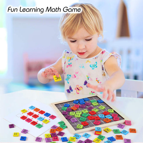 Wooden Montessori Math Counting Hundred Board Toys, 1-100 Consecutive Numbers Learning & Educational Game Toy for Kids Toddlers 3 year old with St...