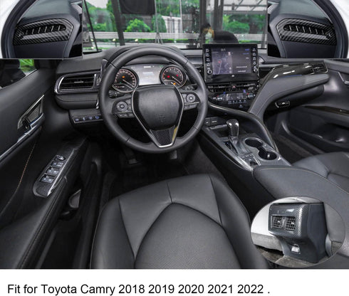 for 2018 2019 2020 2021 Toyota Camry ABS Accessories Steering Wheel Panel Cover Fit for Carmy Interior Trims Carbon Fibre...