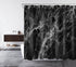 LB Black Marble Shower Curtain Abstract Natural Black Grey Marble Bathroom Curtain 72x72 inch Waterproof Polyester Fabric Bath Curtain Hooks Inclu...