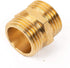 Hourleey Garden Hose Adapter, 3/4 Inch Solid Brass Hose Connectors, 2 Pack Hose Connector with 2 Extra Washers (Male to Male)...