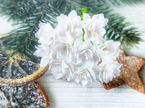 Gypsophila Flower Mulberry Paper Artificial Flowers Wedding Party Decoration DIY Home Decor Craft Cards Supplies Scrapbooking Embellishment (White...
