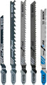 Bosch T-Shank Jig Saw Blade Set T501, 5 Pieces, 3-1/4'' - 4'', 6-24 TPI, For Wood And Metal...