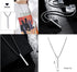 Bar Pendant Necklace Men Cool Stainless Steel Box Chain Pendant Matching Necklace For Men Couple Cuboid Stick Pendant Birthday Jewelry Gift...