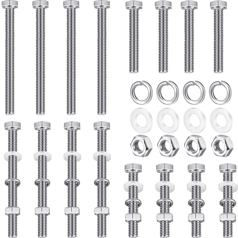 16 Pcs 304 Stainless Steel U Channel Sign Post Attachment Kit Sign Mounting Hardware Road Sign Hardware 2-3/4" and 1-1/2" Sign Post Mounting Bolts...