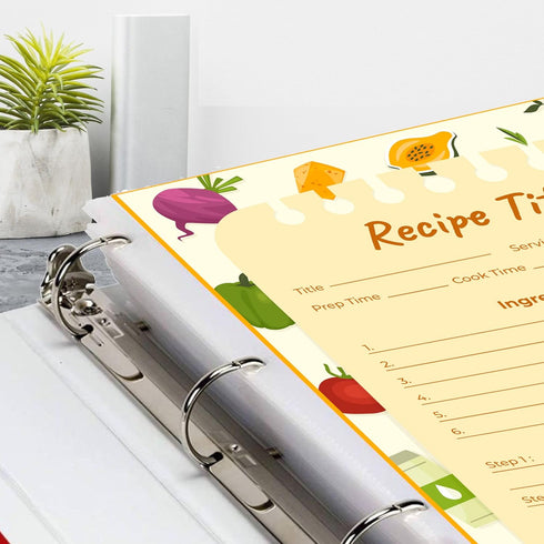 Recipe Protectors, Holds Standard 8.5" x 11" Paper, 30 Pack, Reinforced Holes, Refill Sheets For 3 Ring Binders...