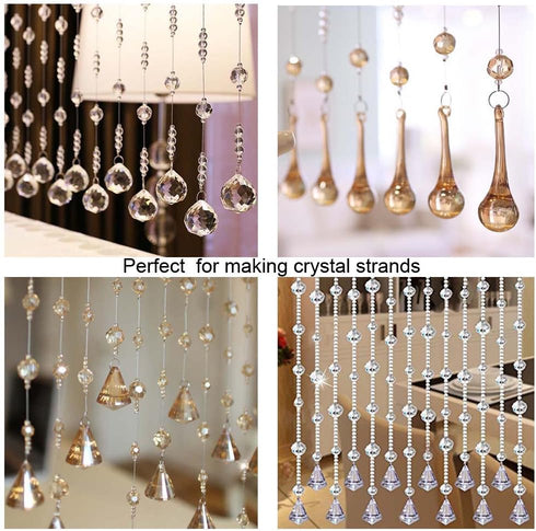 Fushing 100Pcs Stainless Split Rings, Crystal Chandeliers Connectors for Chandelier, Curtain,Suncatchers, Crystal Garland,Necklaces, Keys, Earring...