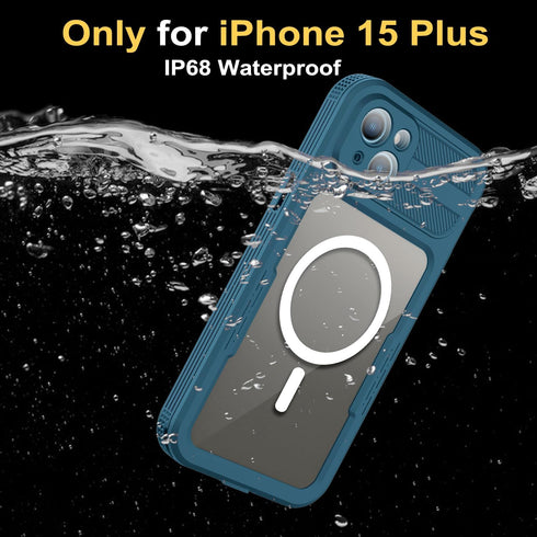 Phone Case Compatible with iPhone 15 Plus,Magnetic Waterproof DropProof DirtProof Snowproof Anti-Scratch Heavy Duty Full Body Protect Built in Scr...