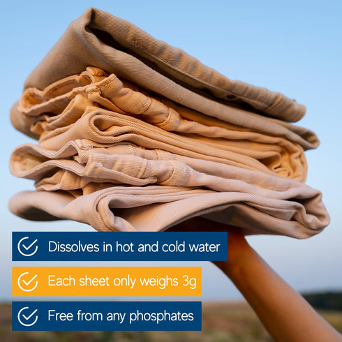 Free and Clear Laundry Detergent Sheets - 120 Loads Unscents Fragrance-Free, Paraben-Free, Plastic-Free, Compact, Liquidless for all Washing Machi...