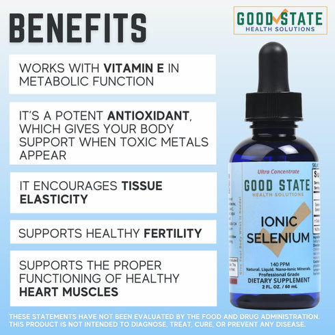 Good State Liquid Ionic Minerals - Selenium Ultra Concentrate - (10 drops equals 70 mcg) (100 servings per bottle)...