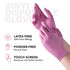 Disposable Gloves for Women, Pink Vinyl Gloves Disposable Latex Free for Cooking, Food Prep, Cleaning, Hair Dye, Tattoo, Medium Duty, Touch Screen...