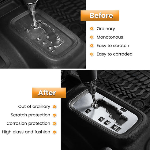 Trim Gear Frame Cover Gear Shift Box Cover for Jeep Wrangler 2012-2018 JK JKU Sport Sahara Freedom Rubicon Unlimited Gear Shift Panel Cover Trim I...