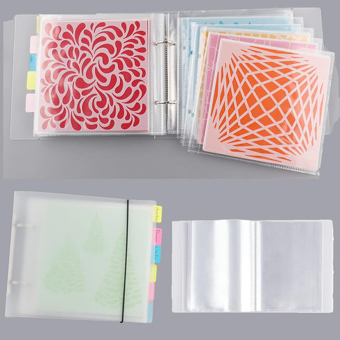 2 Set 6x6 inch inch and 5x6.4inch Clear Stamps Storage Embossing Folder Storage Photo Storage Album Seal Bags Storage Keeper Cards Folder Storage ...