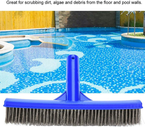 Brush Pool Brush Steel Wire 1Pc Swimming Pool Wall Brush with Steel Wire Bristles for Spa Pond Cleaning Equipment...