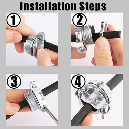 10pcs 3/4Inch Clamp Type Cable Connectors for Metallic Conduit Protect Cables Silver...