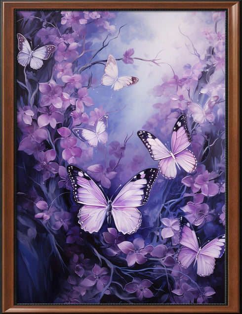 Leczany Cross Stitch Stamped Kit for Adults or Kids - Purple Butterfly | DIY Embroidery Starter Patterns Craft Kit Needlepoint for Beginner | 11CT...