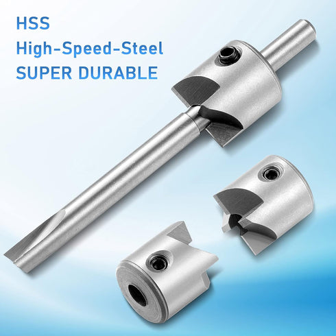 7 Pieces Pen Barrel Trimmer Kit Pen Barrel Trimming System Mill Trimmer Set 7 mm 8 mm 3/8 Inch 10 mm Cutter Shafts, Cutting Head Sleeve Adapter He...