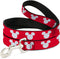Disney Pet Leash, Dog Leash, Mickey Mouse Ears Icon Red White, 4 Feet Long 0.5 Inch Wide...