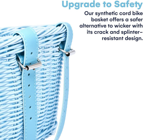 Steady Doggie Bike Basket - Front Bike Baskets - Bicycle Basket - Easy Installation - Hand-Woven Polypropylene - Durable and Anti-Fade - UV Protec...