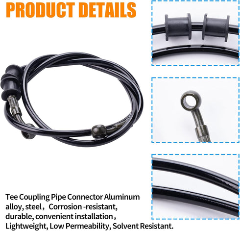 Motorcycle Hydraulic Brake or Clutch Line Hose and Motorcycle Hydraulic Brake Line Tee Hose Connector 3 Way Adapterffor Motorcycle Dirt Bike ATV M...