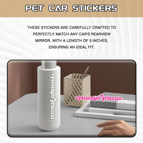 Passenger Princess Sticker Cute Girl Car Decor Queen Letters, Funny Vinyl Window Rearview Mirror Decal Letters Initials Stickers for Girls Women M...