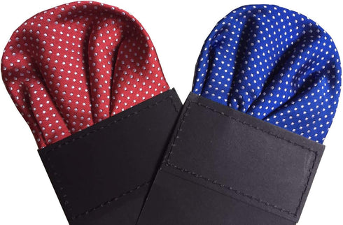 PreFolded Pocket Squares for Men On Card Polka dots Polyester Stain 8 Pieces...