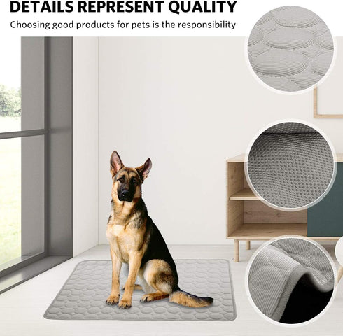 Dog Cooling Mat Pet Cooling Pads Dogs & Cats Pet Cooling Blanket for Outdoor Car Seats Beds (Grey, 22IN*28IN)...