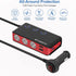 Car Cigarette Lighter Adapter, USB C Charger 30W and Quick Charge 3.0 Car Cigarette Lighter Splitter, 12V/24V Independent Switches, Fast Car USB C...