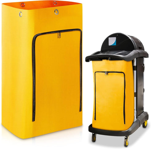 Cleaning Cart Bag Zippered Front Replacement Janitorial Cart Bag 24 Gallon Large Capacity Commercial Cleaning Bags for Cleaning Cart Housekeeping ...