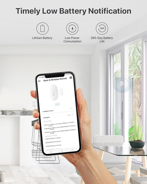 Door and Window Sensor Wireless, Mini Zigbee Door Sensor Alarm for Smart Home Security, Magnetic Door Alarm Sensor to Open/Closed State, Audible A...