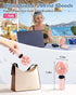 Portable Handheld Fan, 4000mAh Battery Operated Hand Fan with LED Display, 90°Foldable Hand Held Fan with Base, USB Rechargeable Fan for Outdoor I...