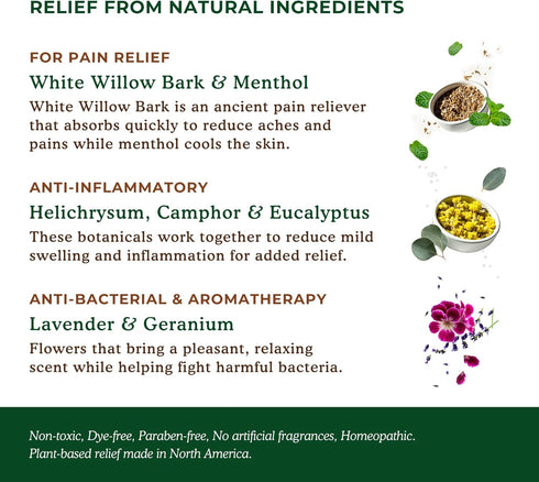Nature's Willow Fast-Acting Willow Balm Natural Relief Patches for Help Alleviating Muscle & Joints in Back, Neck, Shoulder, Knee and More | Essen...
