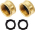 Hourleey Brass Garden Hose End Caps, 2 Pack 3/4" Female End Cap, Garden Hose End Caps with 2 Washers...