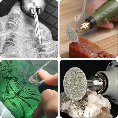 Stone Carving Set Diamond Burr Bits Compatible with Dremel, 17PCS Polishing Kits Rotary Tools Accessories with 2.35mm 3mm Shank T Shape for Carvin...