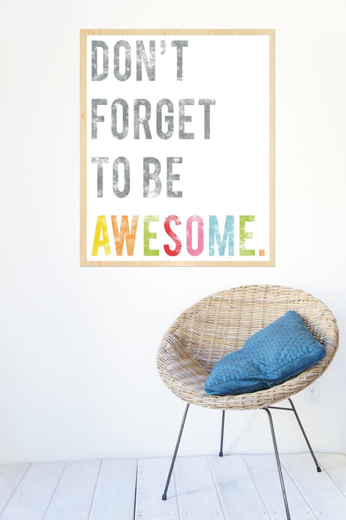 Children's Wall Art Print, Don't Forget to Be Awesome, 11x14, Kid's Room Decor, Gender Neutral Nursery, Inspirational, Motivational, Teenager's Ro...