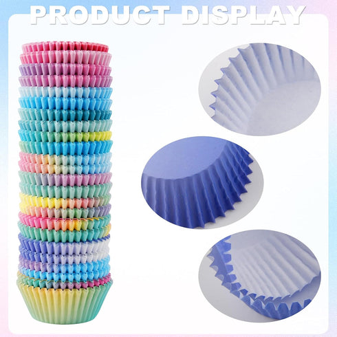 600 Pack Cupcake Liners Cupcake Baking Cups Standard Size Muffin Liners for Wedding Birthday Pride Party Candy Cake Decorations Supplies(12 Styles...